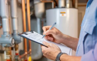 HVAC technician performing maintenance and installation on air conditioning and heating systems in Warwick